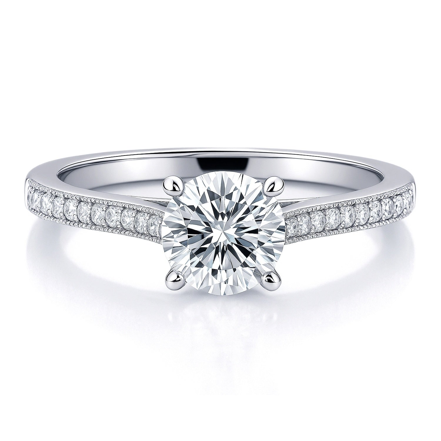 Solitaire 1ct CZ Ring in Sterling Silver, 1 of 9