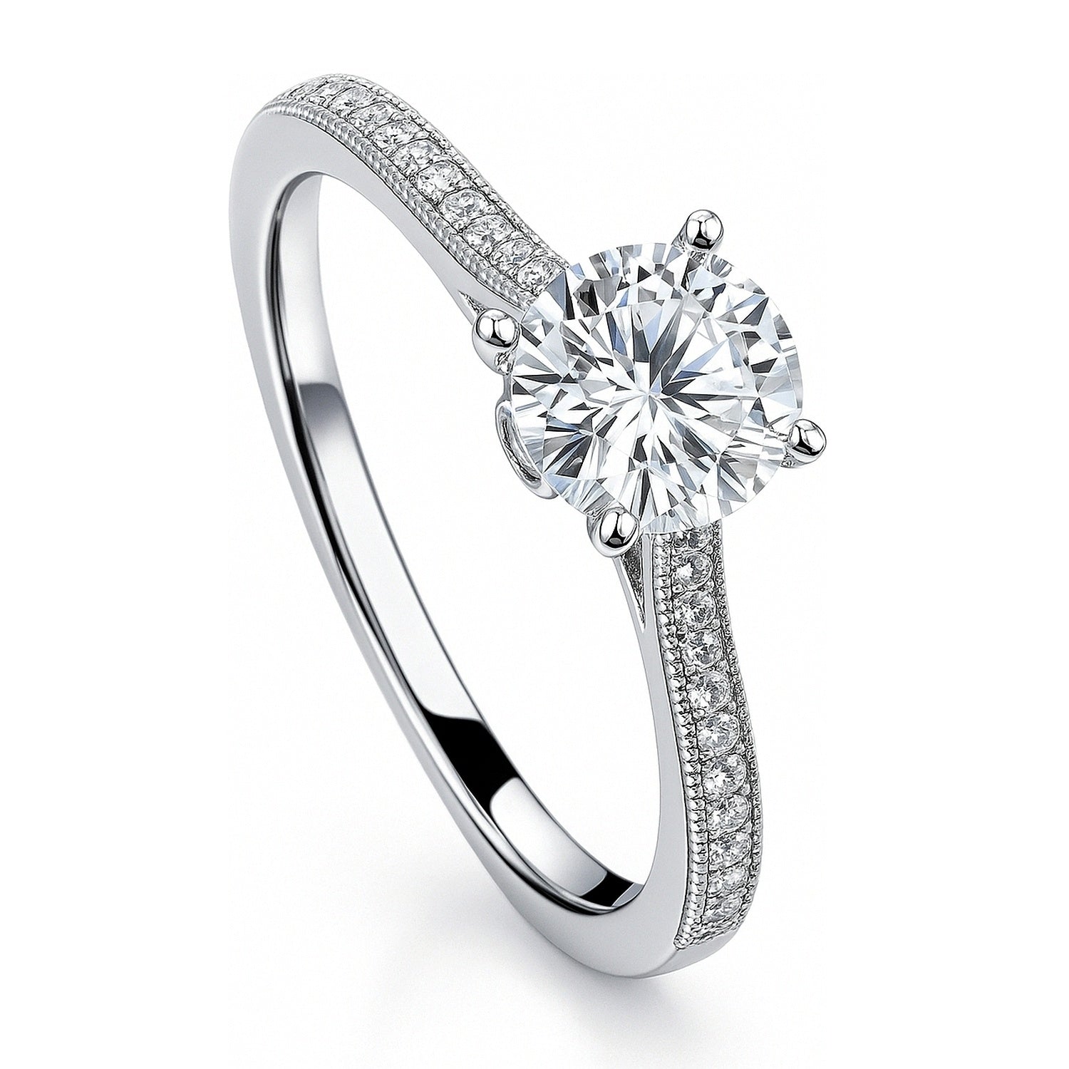 Solitaire 1ct CZ Ring in Sterling Silver, 4 of 9