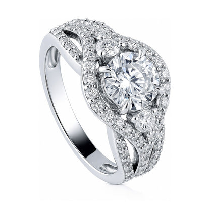 3-Stone 1.25ct CZ Ring in Sterling Silver