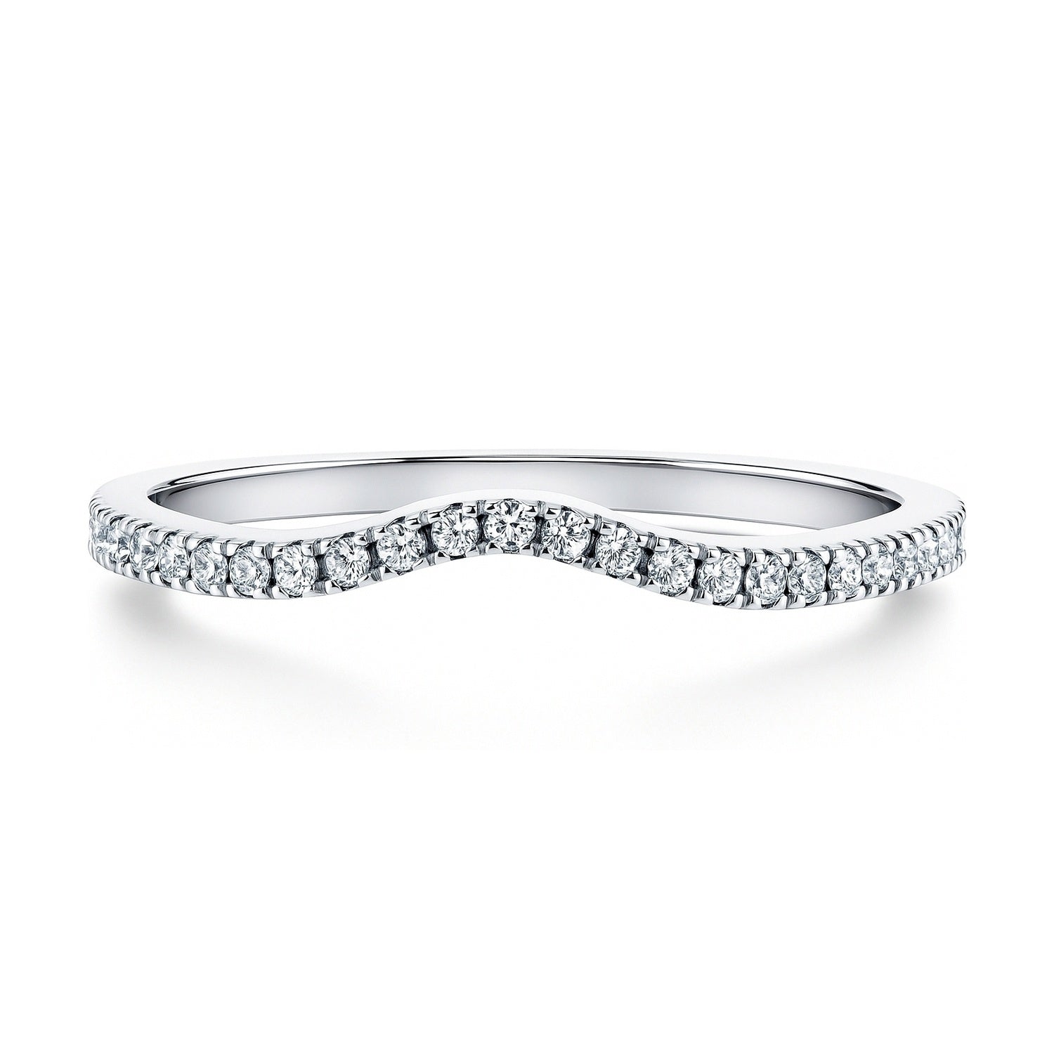Wishbone Pave CZ Eternity Ring in Sterling Silver, 1 of 8