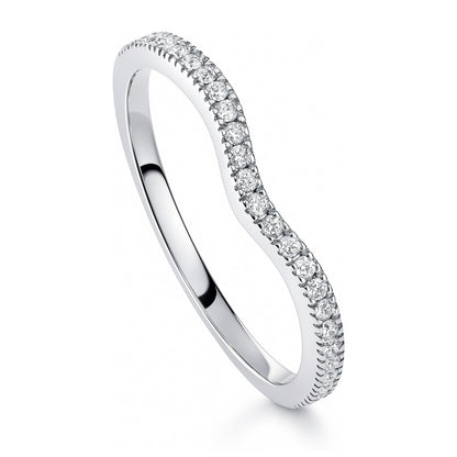 Wishbone Pave CZ Eternity Ring in Sterling Silver