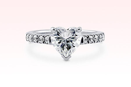 Heart stone engagement rings