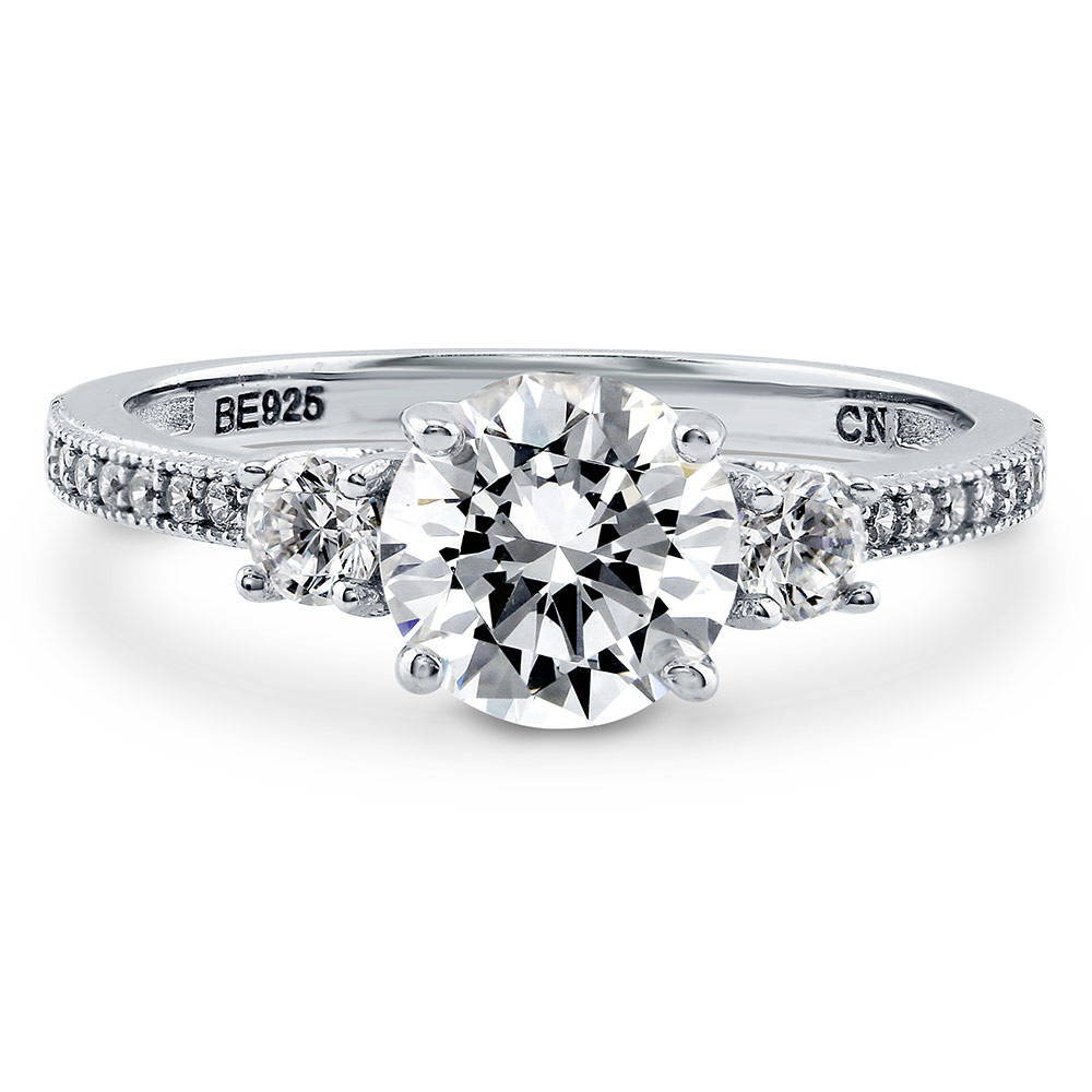 3-Stone 1.25ct CZ Ring in Sterling Silver, 1 of 13