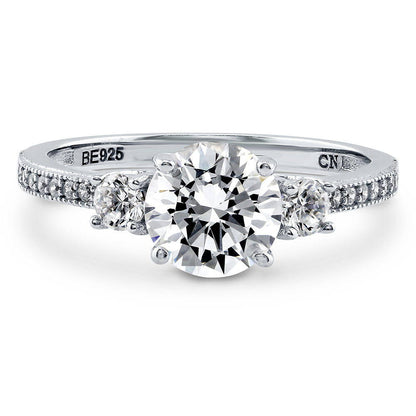 3-Stone 1.25ct CZ Ring in Sterling Silver