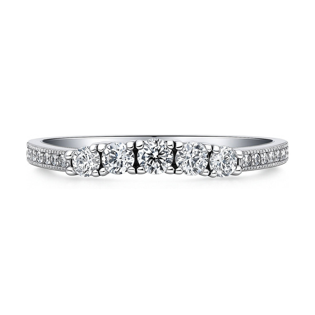 5-Stone CZ Eternity Ring in Sterling Silver