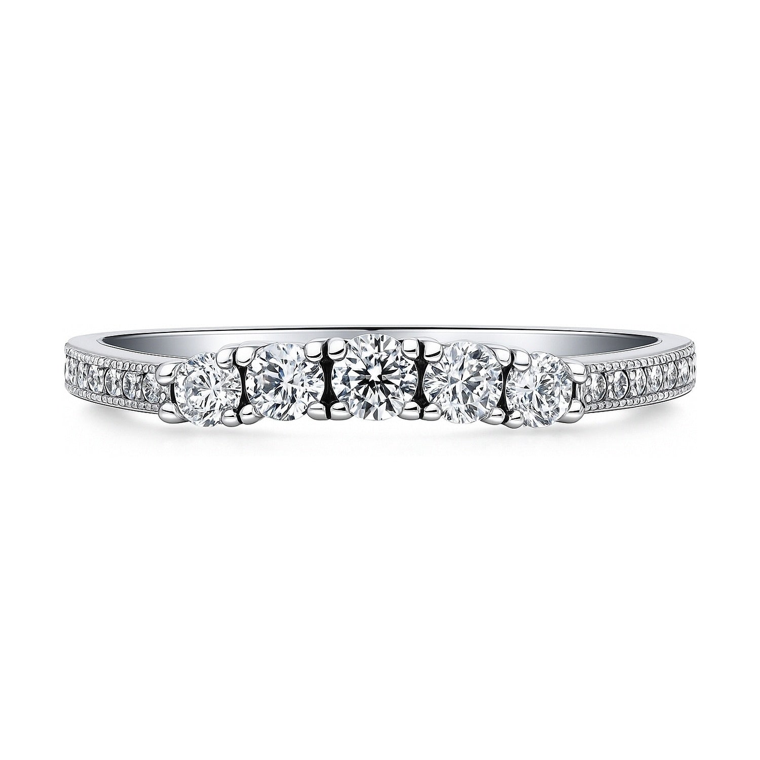 5-Stone CZ Eternity Ring in Sterling Silver