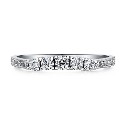 5-Stone CZ Eternity Ring in Sterling Silver