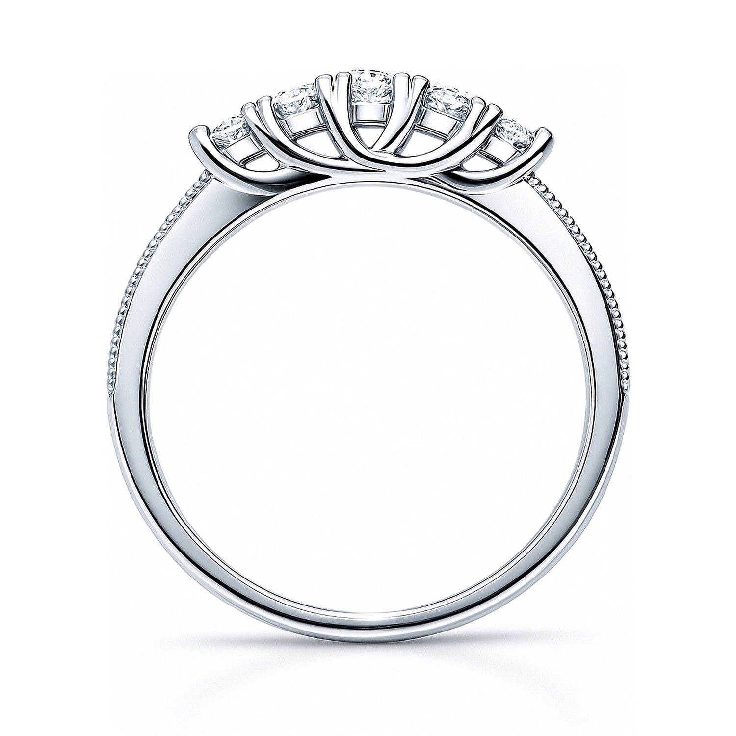 5-Stone CZ Eternity Ring in Sterling Silver