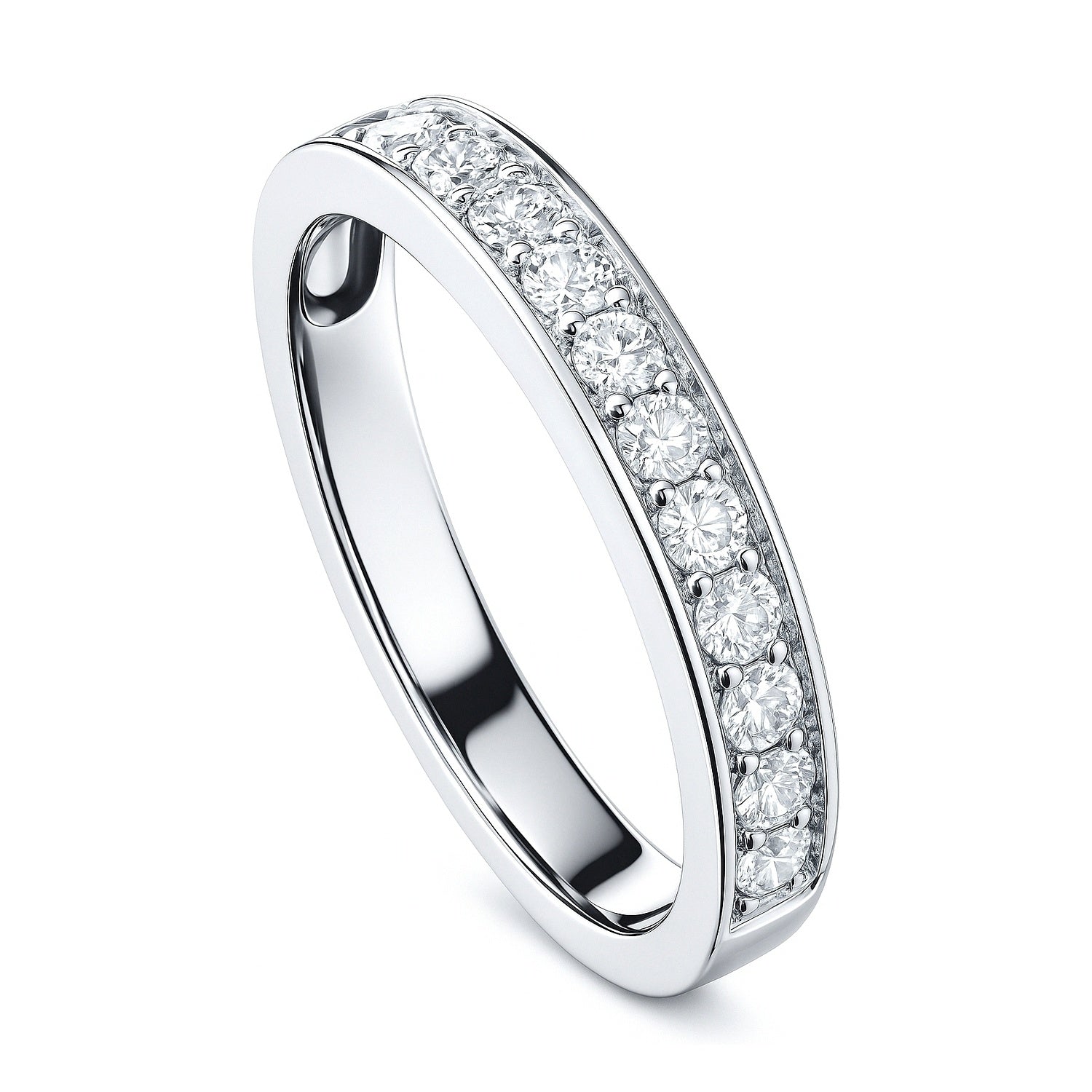 Pave CZ Eternity Ring in Sterling Silver