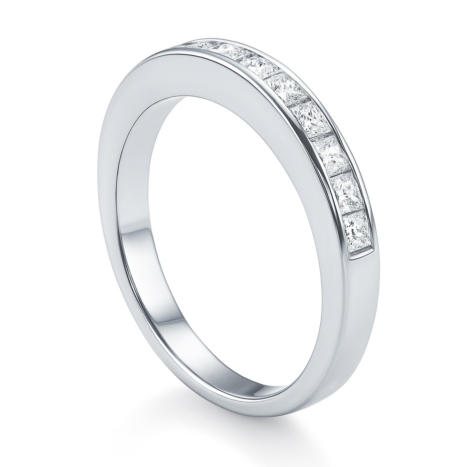 Channel Princess CZ Eternity Ring in Sterling Silver, 7 of 7