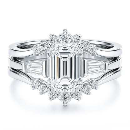 3-Stone Wishbone 7-Stone 2.1ct CZ Ring Set in Sterling Silver