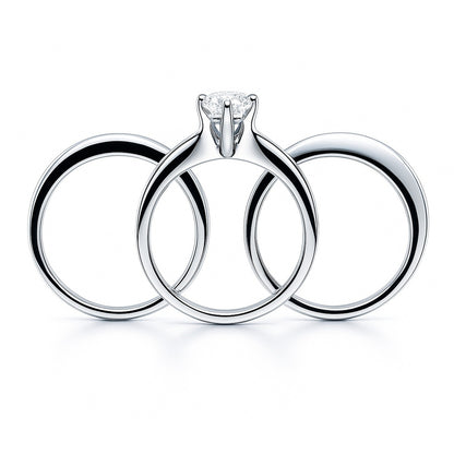 Solitaire 1.6ct Marquise CZ Ring Set in Sterling Silver