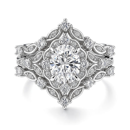 Halo Art Deco Chevron V Shaped CZ Ring Set in Sterling Silver