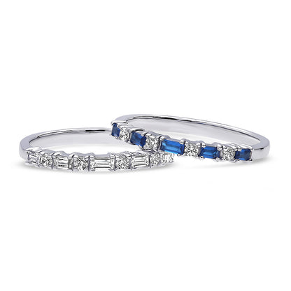 Art Deco CZ Eternity Ring Set in Sterling Silver