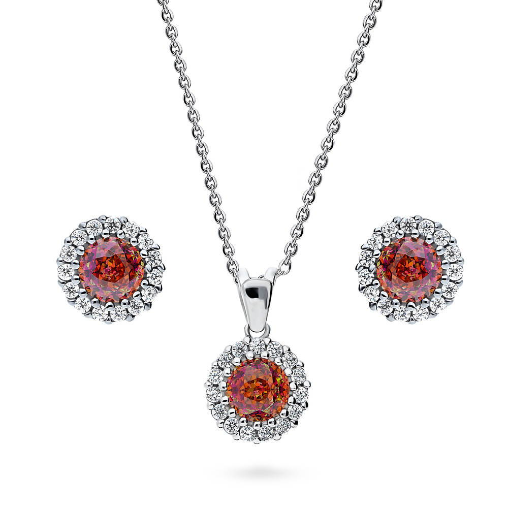 Halo Kaleidoscope CZ Set in Sterling Silver