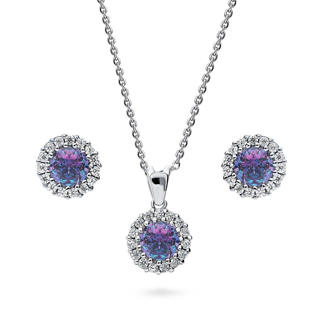 Halo Kaleidoscope CZ Set in Sterling Silver