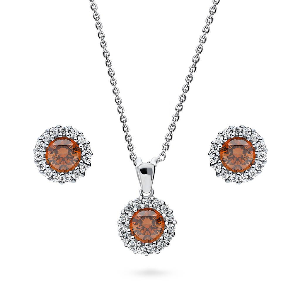 Halo Kaleidoscope CZ Set in Sterling Silver, 1 of 13