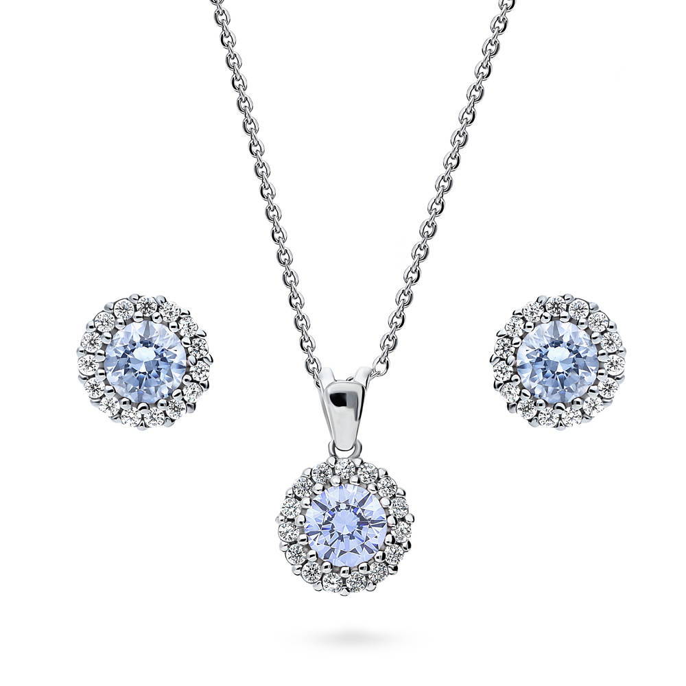 Halo Kaleidoscope CZ Set in Sterling Silver