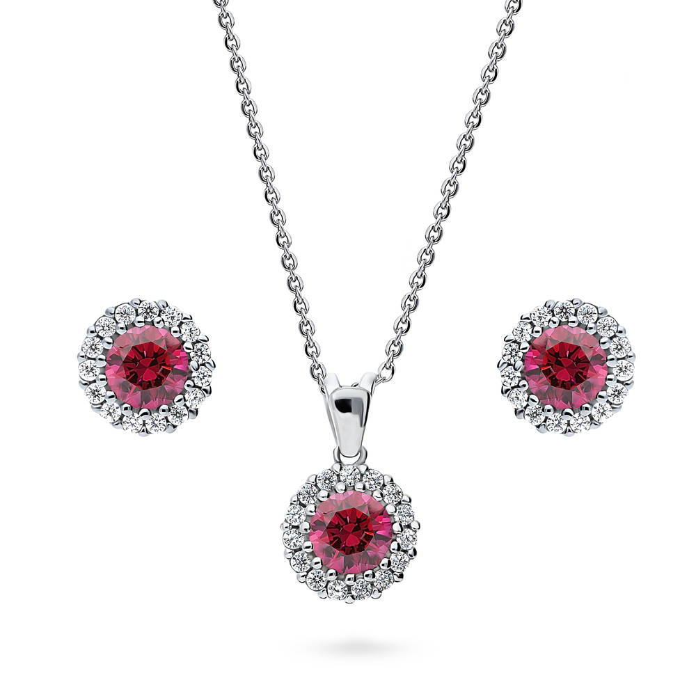 Halo Kaleidoscope CZ Set in Sterling Silver