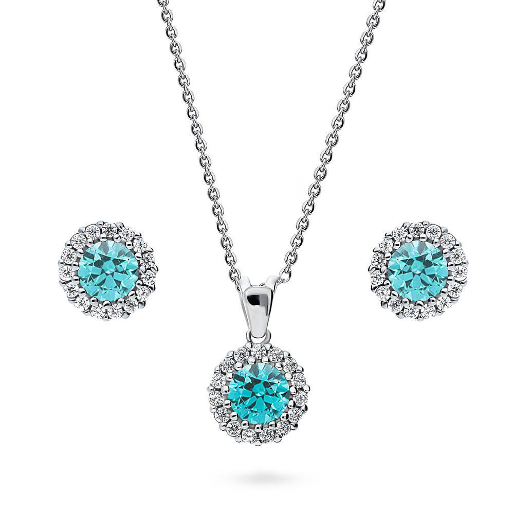 Halo Kaleidoscope CZ Set in Sterling Silver