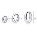 Front view of Dome Small Hoop Earrings Set in Sterling Silver 0.6-1 inch, 3-Pairs Style 1