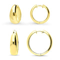 Dome Hoop Earrings in Sterling Silver, 2 Pairs, Yellow Gold Flashed