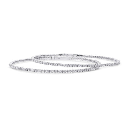 Flexible CZ Bangle Set in Sterling Silver