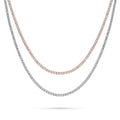 CZ Tennis Choker Necklace Set in Sterling Silver, 2-Piece Style 3