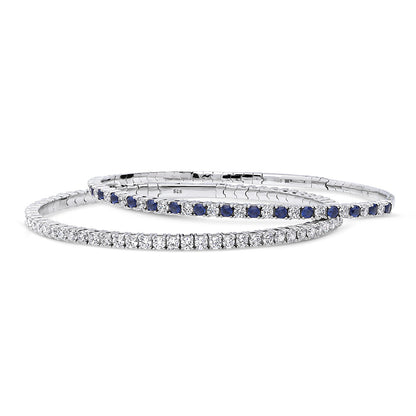 Flexible CZ Bangle Set in Sterling Silver