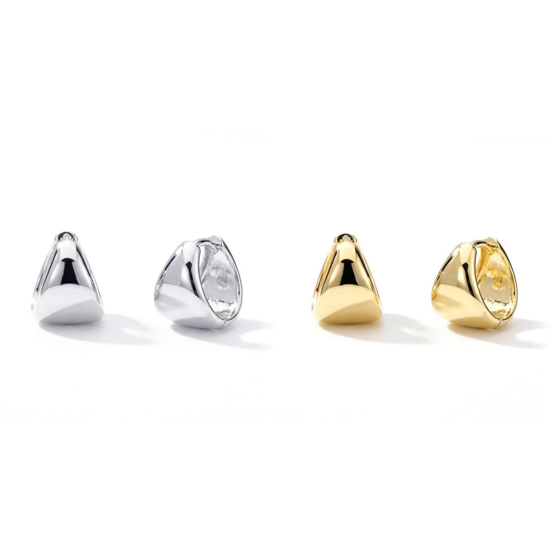 Dome Mini Huggie Earrings Gold Flashed 0.5", 2 Pairs
