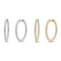CZ Small Hoop Earrings in Gold Flashed Sterling Silver 0.9-1 inch, 2-Pair Set, 1 inch