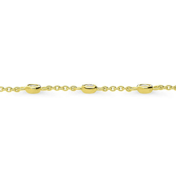 CZ by the Yard Station Anklet in Gold Flashed Sterling Silver