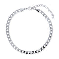 Curb Chain Anklet Ankle Bracelet in Base Metal, Silver-Tone