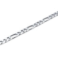 Front view of Figaro Chain Anklet Ankle Bracelet in Base Metal, Silver-Tone