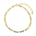 Figaro Chain Anklet Ankle Bracelet in Base Metal, Gold-Tone