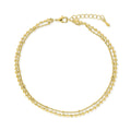 Double Strand Bead Chain Anklet Ankle Bracelet in Base Metal, Gold-Tone