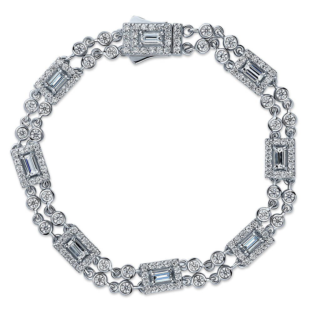 Art Deco CZ Chain Bracelet in Sterling Silver, 1 of 12