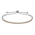 CZ Tennis Bracelet 6-10 inch, Champagne Color