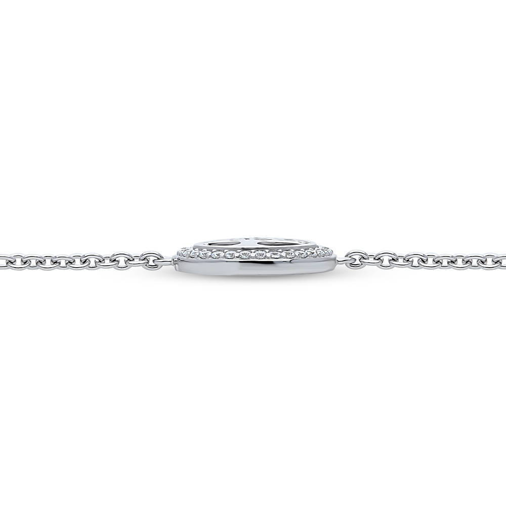 Family Tree CZ Chain Bracelet in Sterling Silver