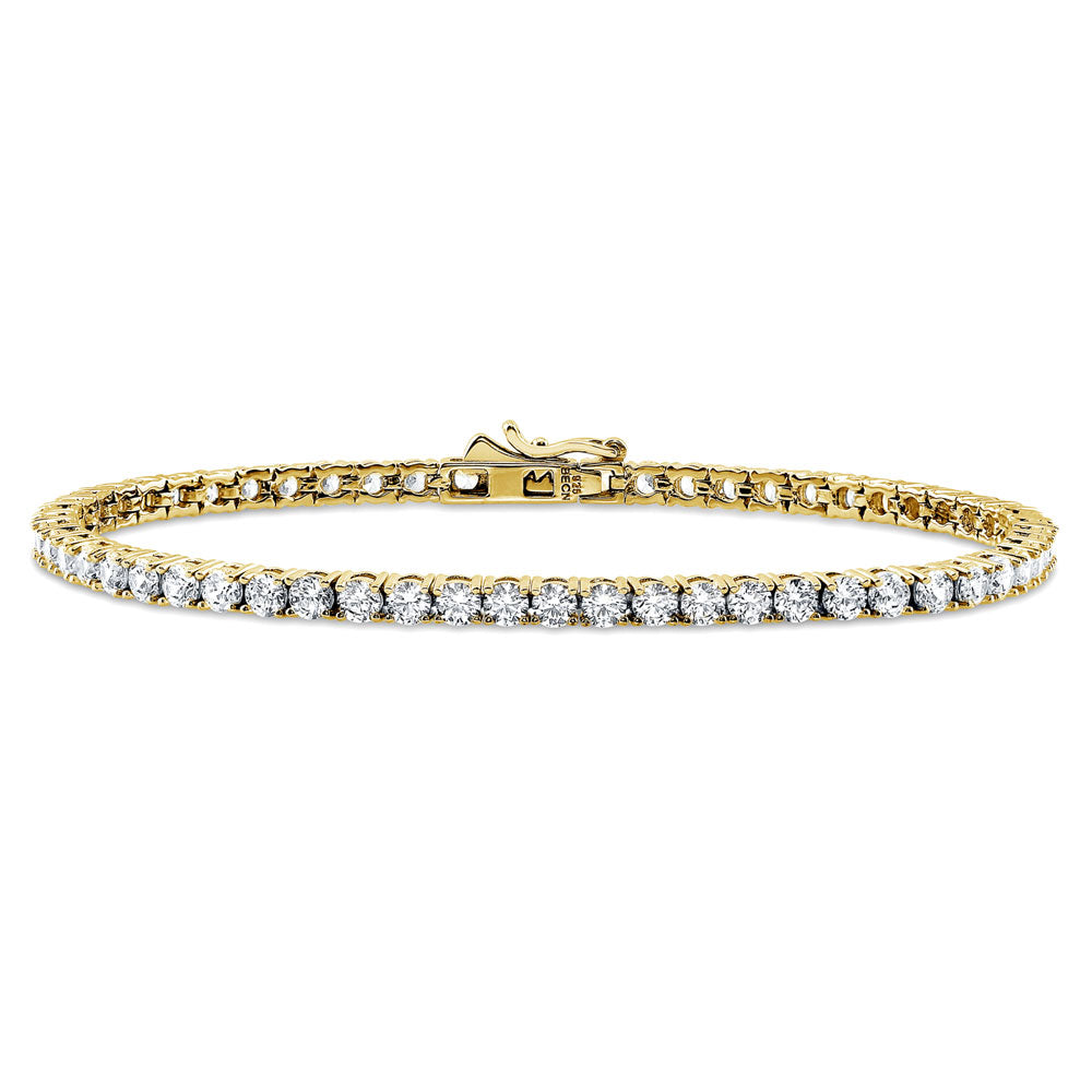CZ Tennis Bracelet in Gold Flashed Sterling Silver