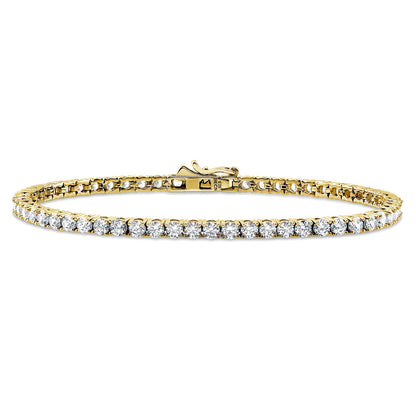 CZ Tennis Bracelet in Gold Flashed Sterling Silver