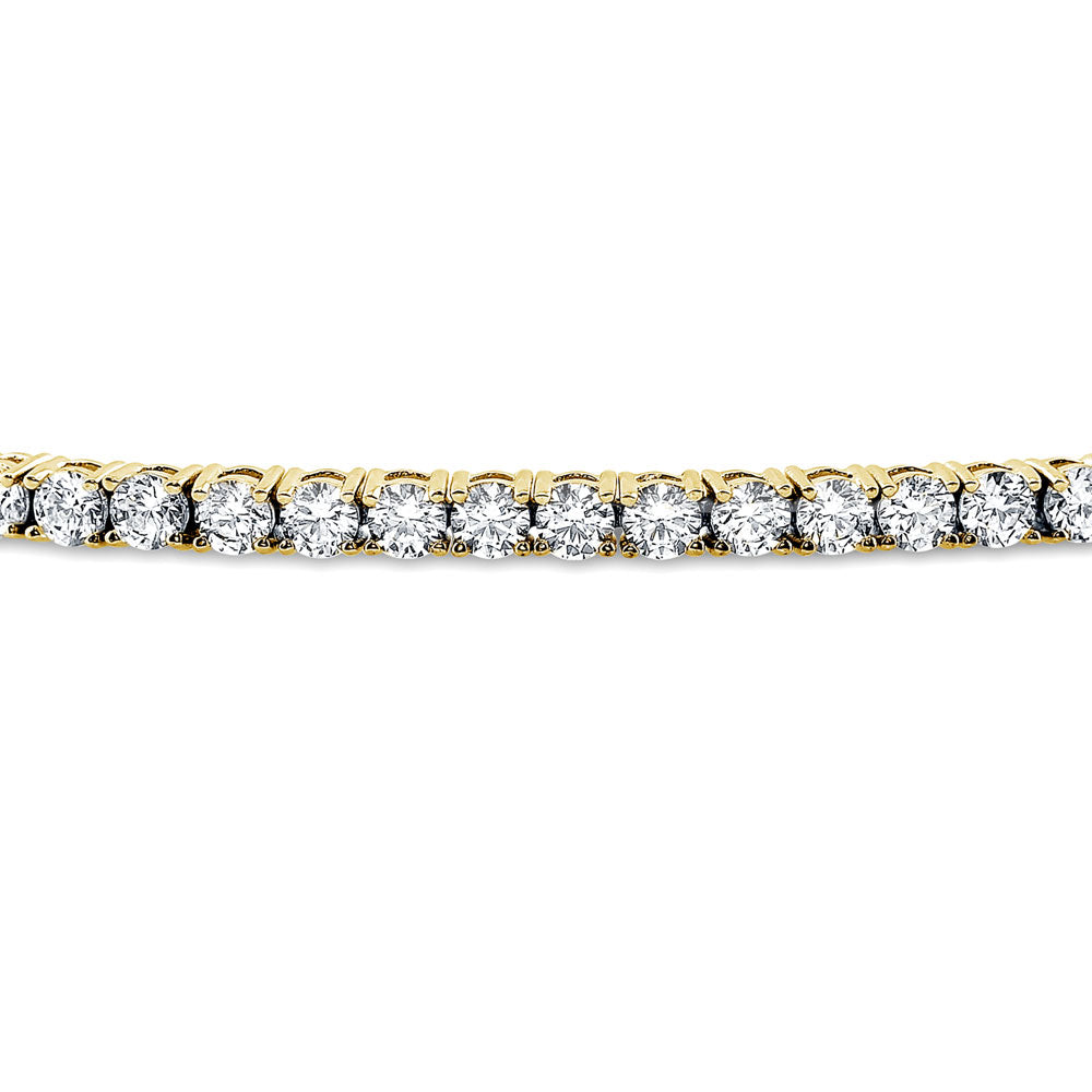 Front view of CZ Tennis Bracelet in Gold Flashed Sterling Silver, 3 of 6