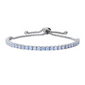 CZ Tennis Bracelet in Sterling Silver 4-9 inch, Greyish Blue Color