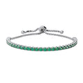 CZ Tennis Bracelet in Sterling Silver 4-9 inch, Green Color