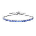 CZ Tennis Bracelet in Sterling Silver 4-9 inch, Blue Color