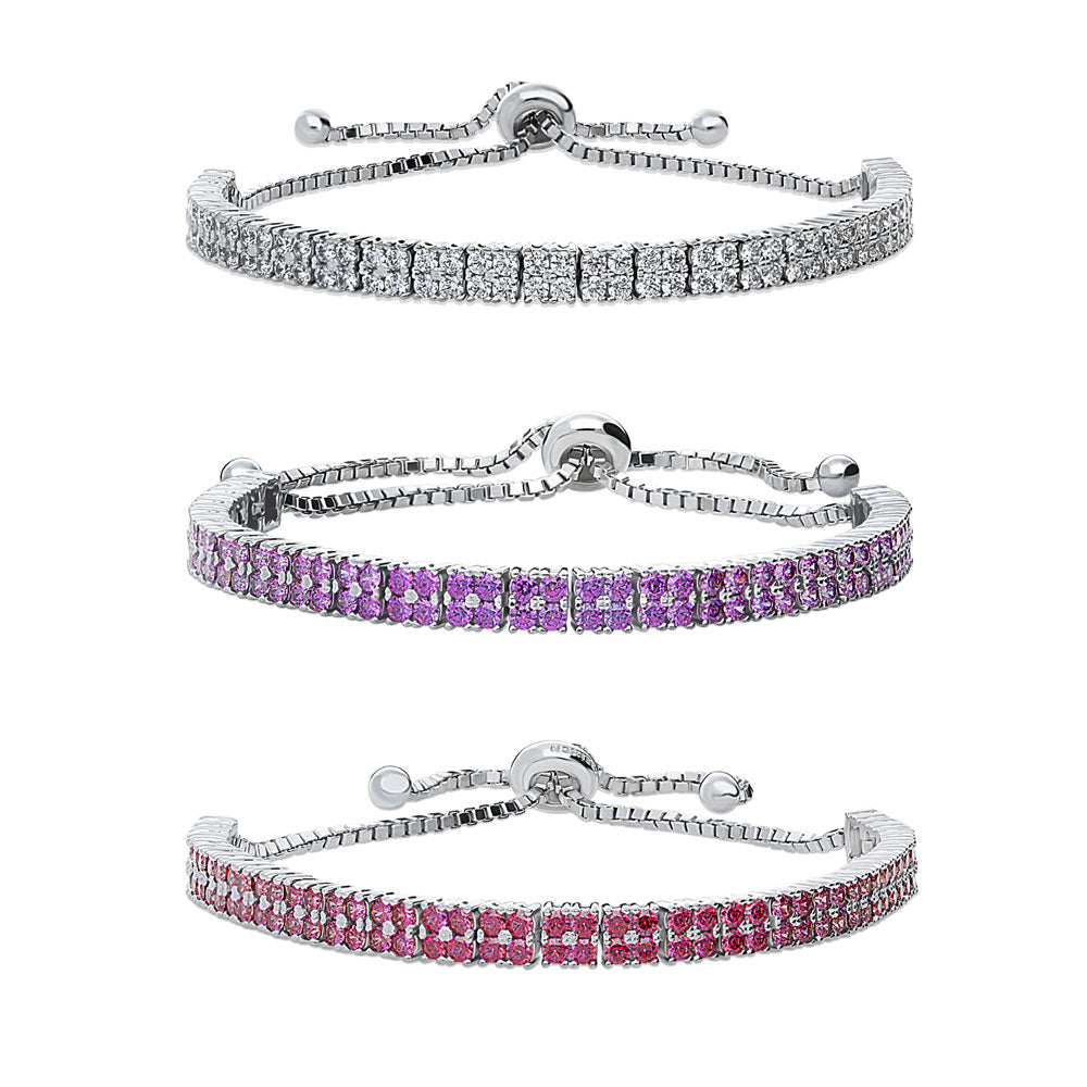 Bar CZ Tennis Bracelet in Sterling Silver