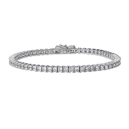 Princess CZ Tennis Bracelet in Sterling Silver
