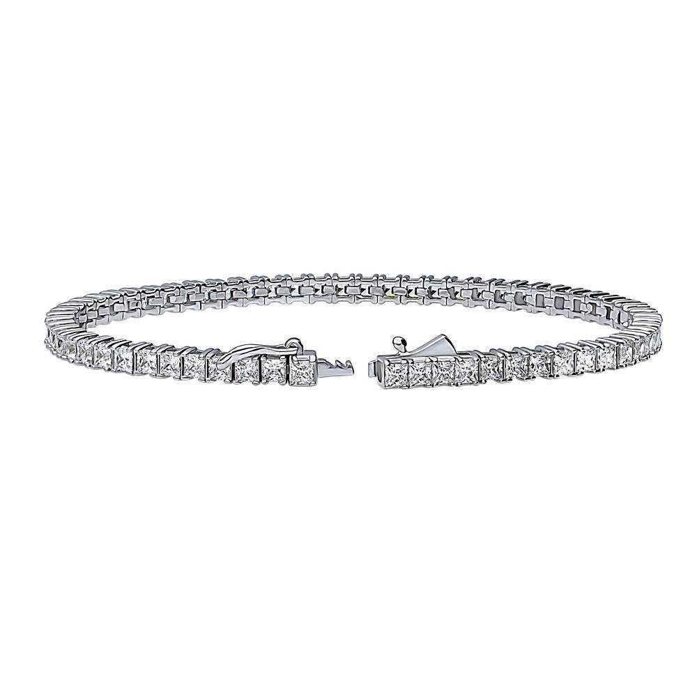 Princess CZ Tennis Bracelet in Sterling Silver
