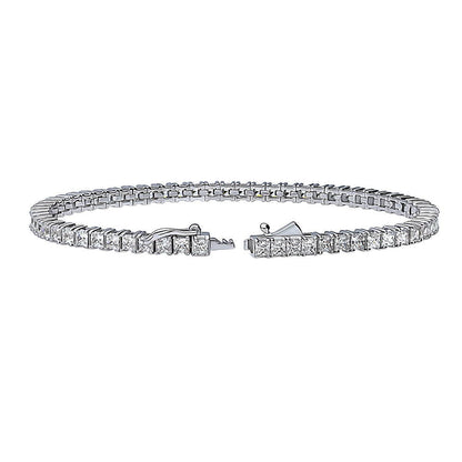 Princess CZ Tennis Bracelet in Sterling Silver