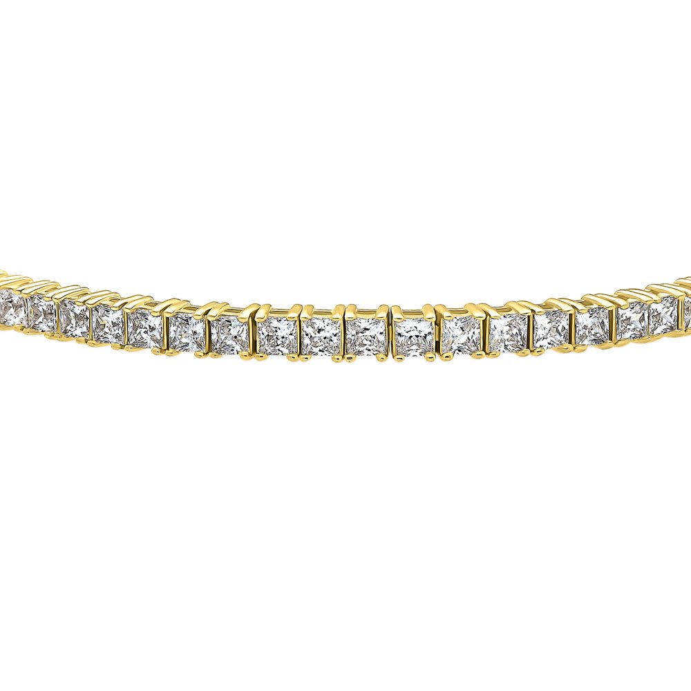 Princess CZ Tennis Bracelet in Gold Flashed Sterling Silver